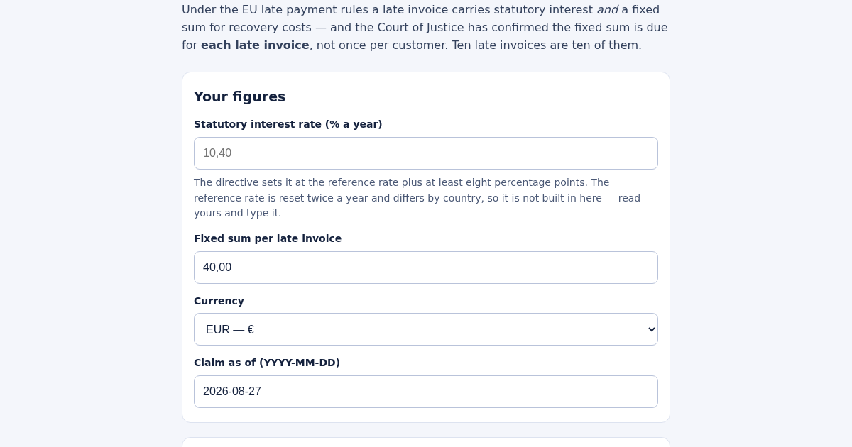 What the late invoices are worth